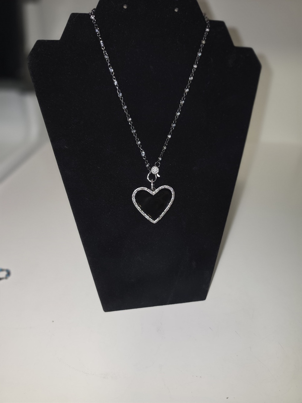 Adina Eden Black Heart Pendant Necklace